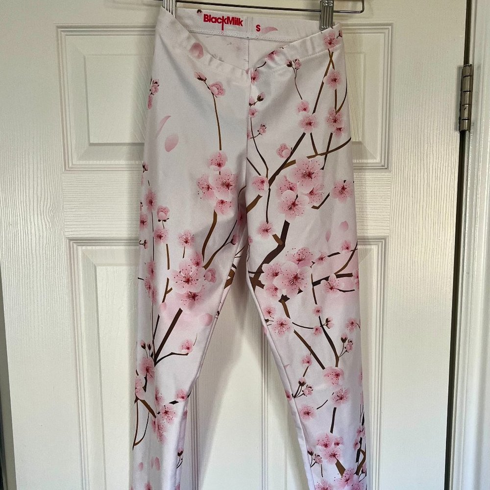 Blackmilk White Cherry Blossom leggings